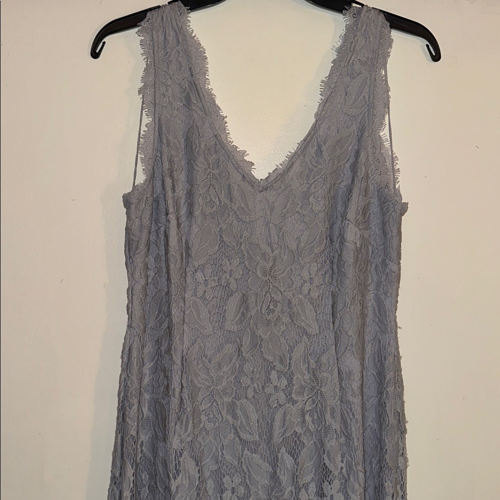 Adrianna Papell Satin Dress in Silver